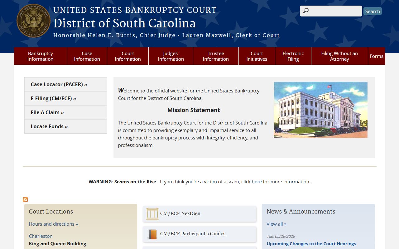 Pickens County court dockets bankruptcy court access