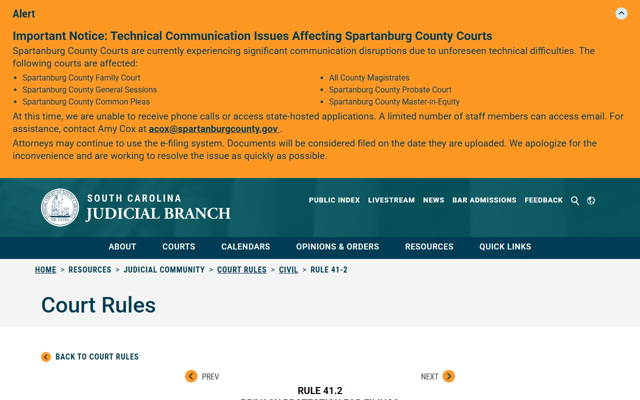 Pickens County court records Rule 41.2 redactions