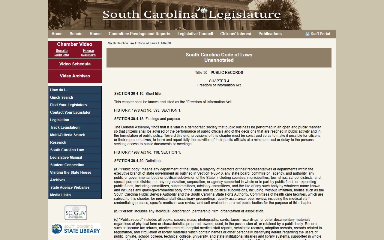 Pickens County criminal court records South Carolina FOIA