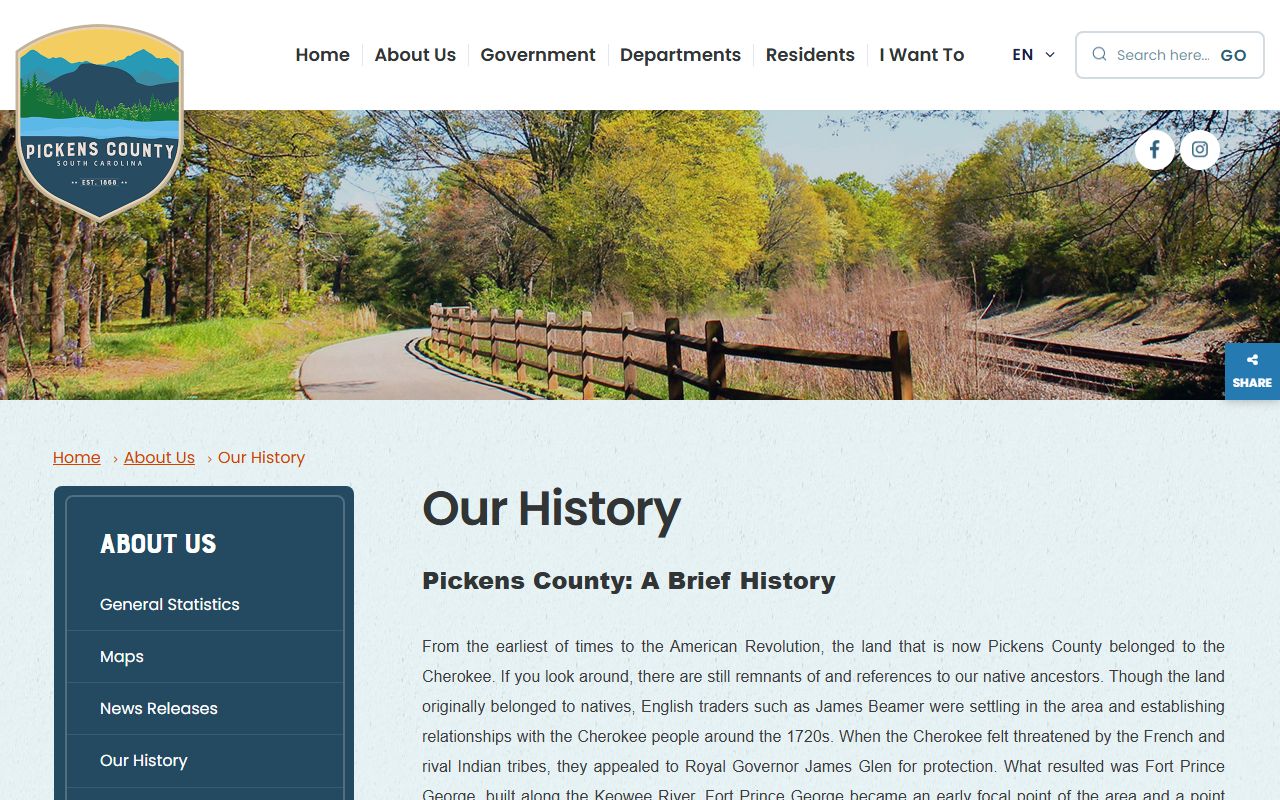Pickens County court records local history