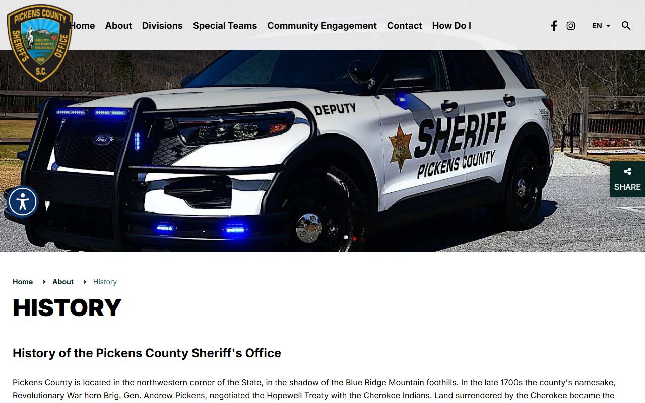 Pickens County sheriff and jail court records history