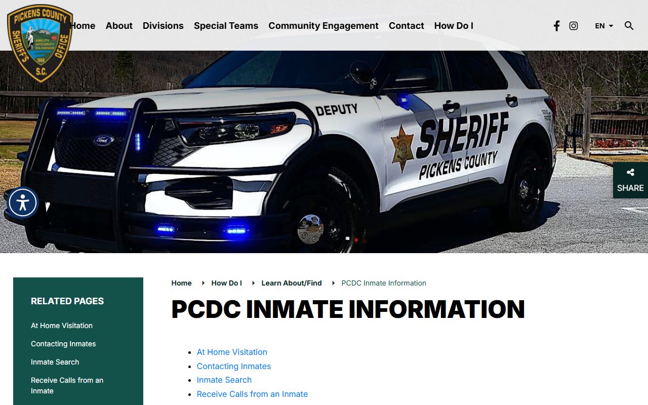 Pickens County inmate records sheriff inmate information