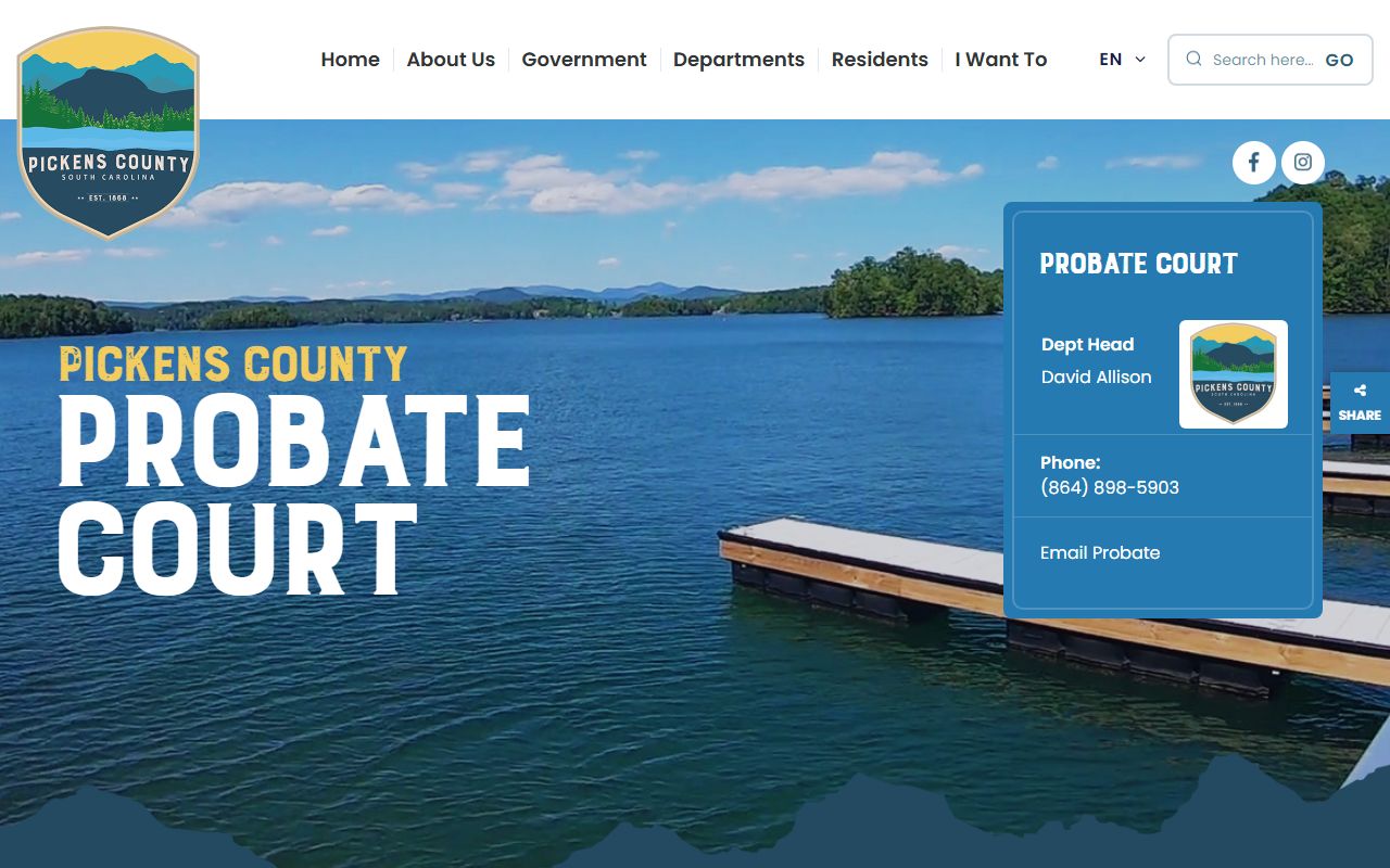 Pickens County probate records Probate Court page