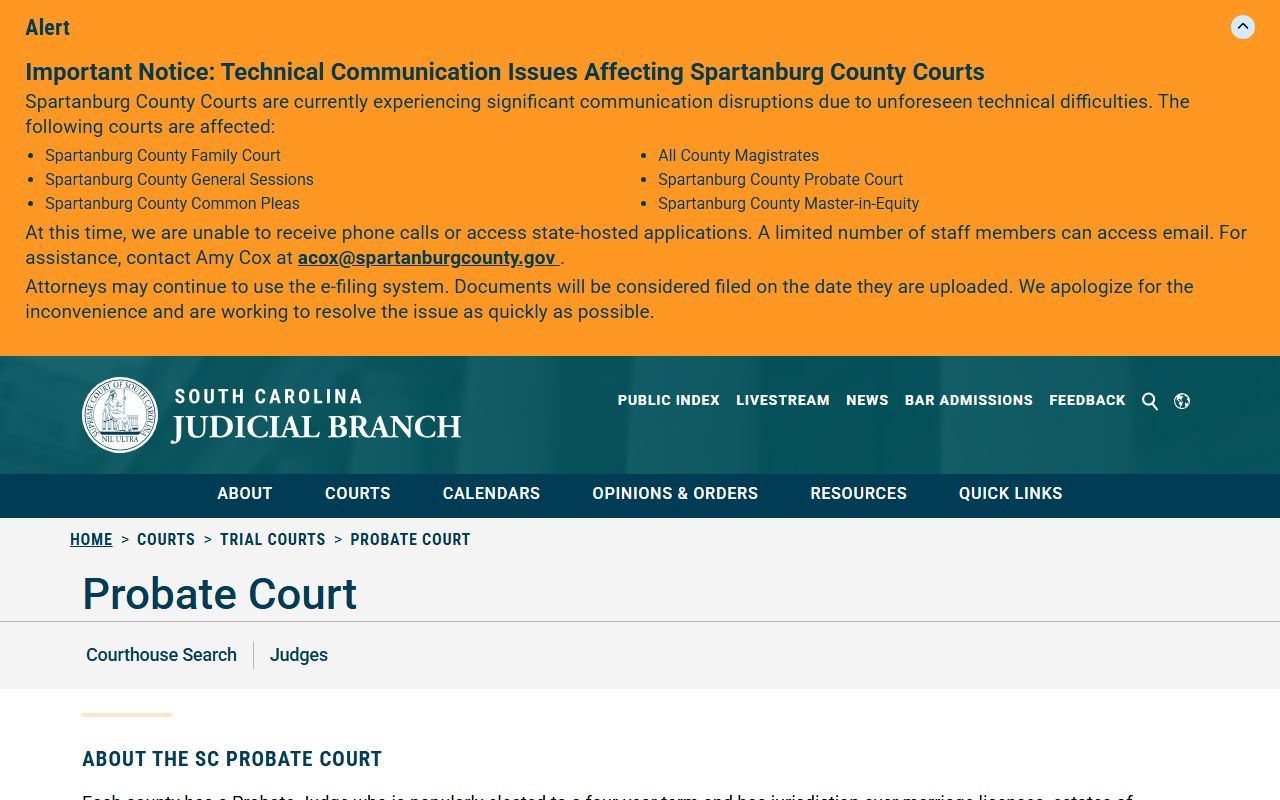 Pickens County probate records South Carolina Probate Court overview